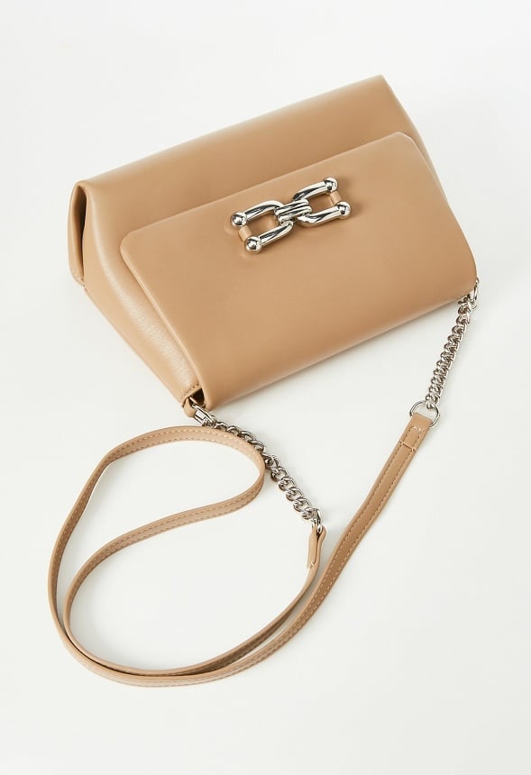 Crossbody With Chain Strap Taupe