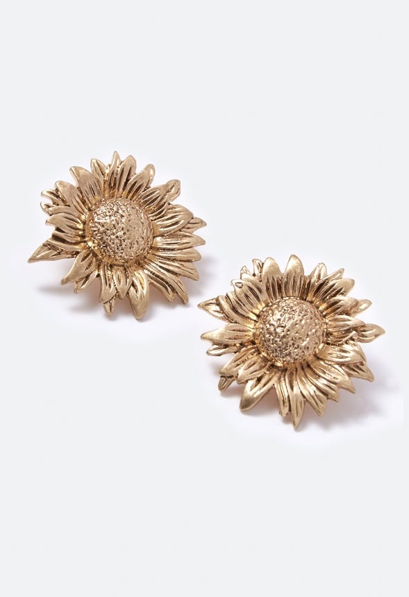 Bailey Sunflower Stud Earrings Gold