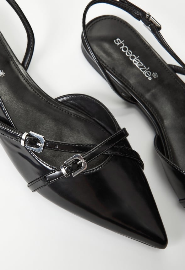 Athina Slingback Flat Black