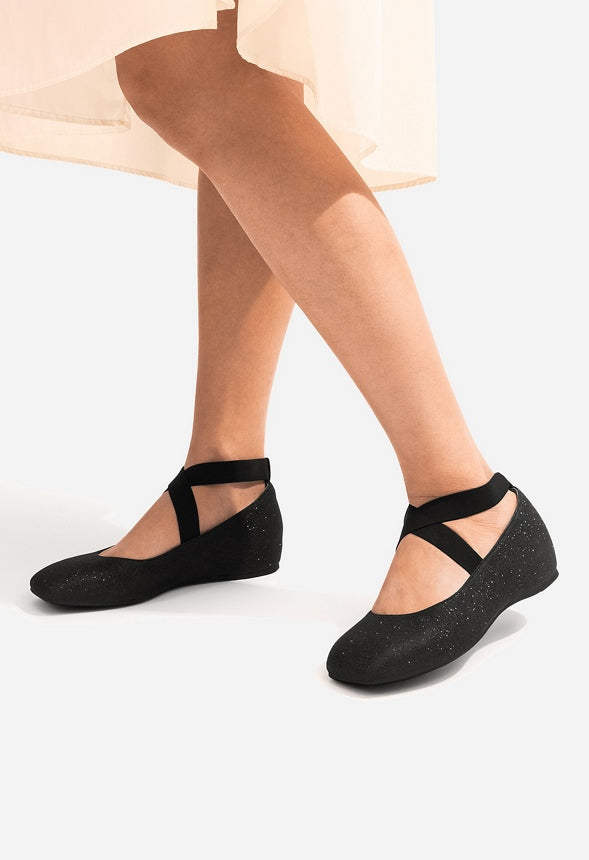 Cross Over Ballet Flat Black