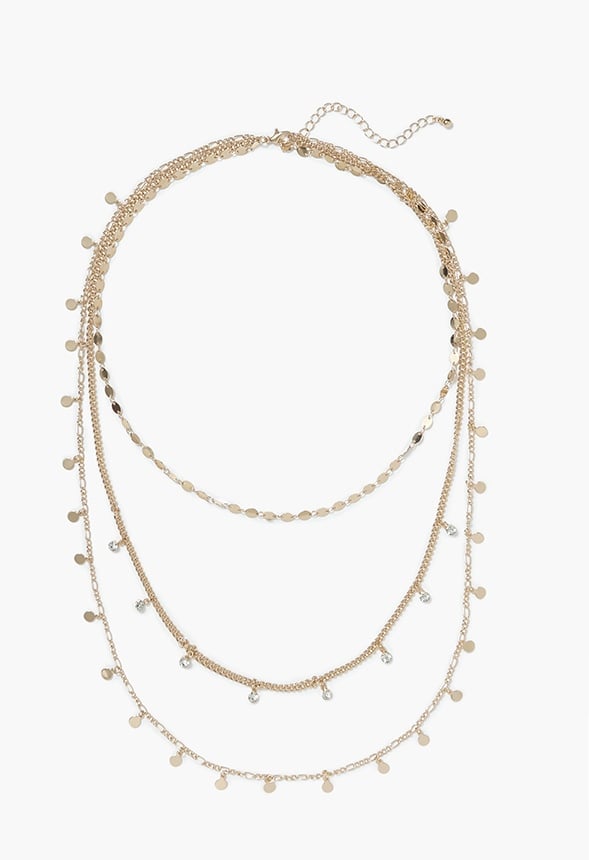 Lila Mini Metal Coin Layered Necklace Gold