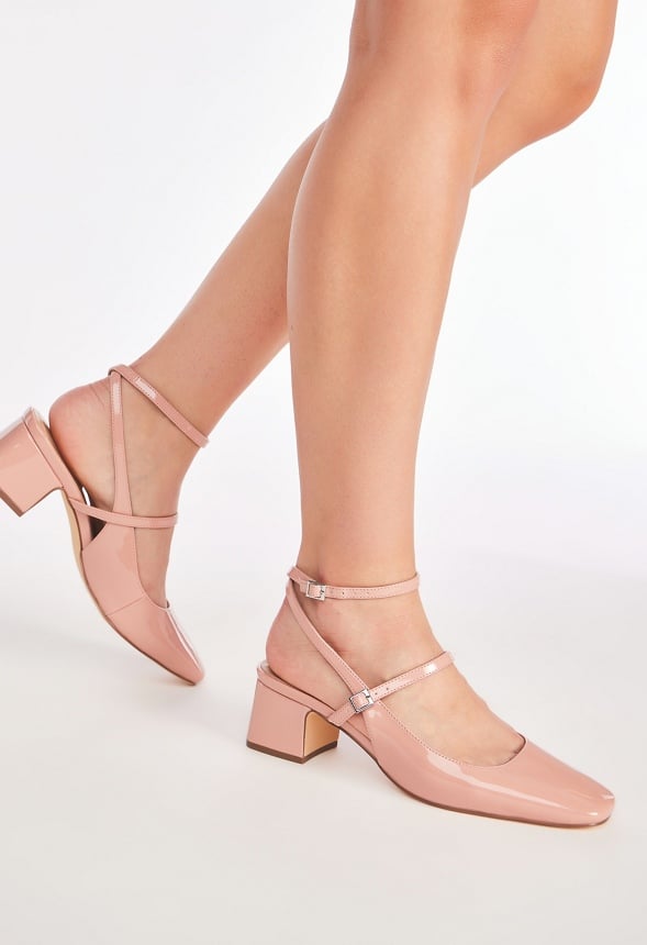 Quinnie Block Heeled Court Cafe Creme