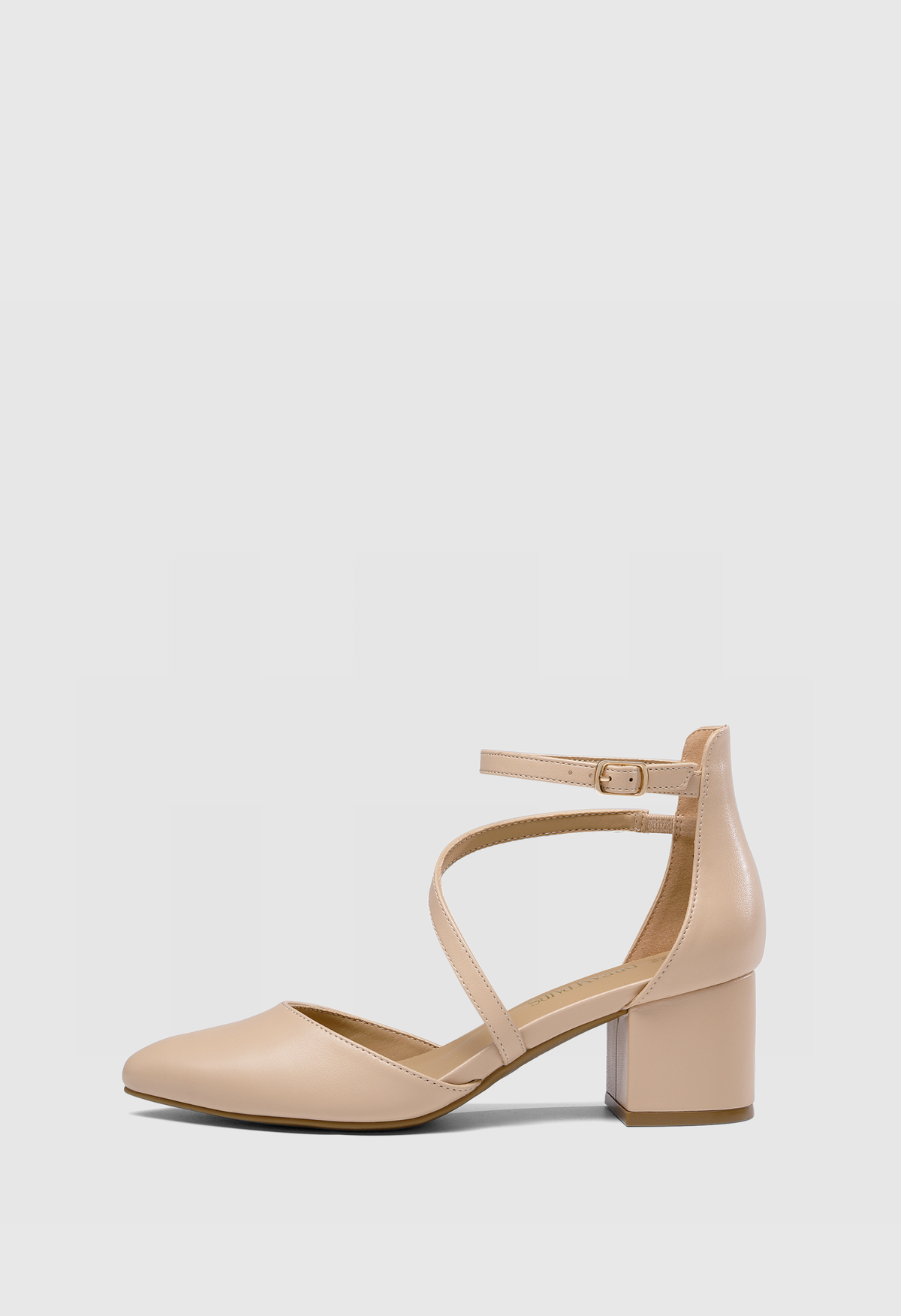 Women’s Closed Pointed Low Chunky Heels Ankle Strap Dress Pumps