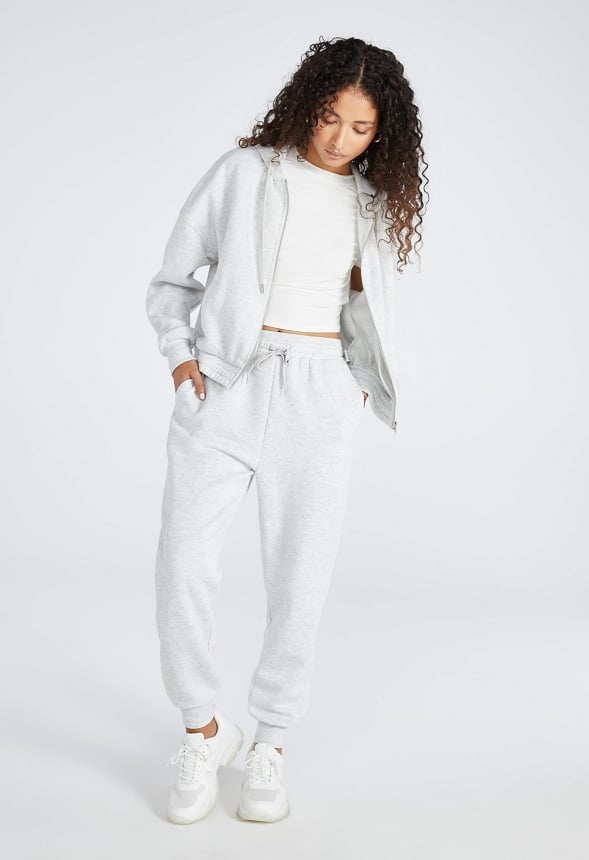 Booty Sculptor Fleece Joggers Light Grey Heather