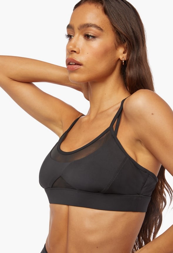 Crisscross Mesh Bra Black