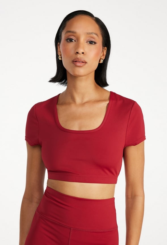 Cropped Active Tee Biking Red
