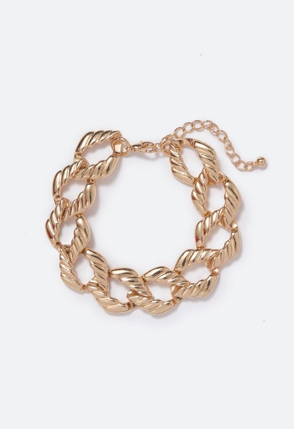 Alani Hetched Chain Bracelet Gold