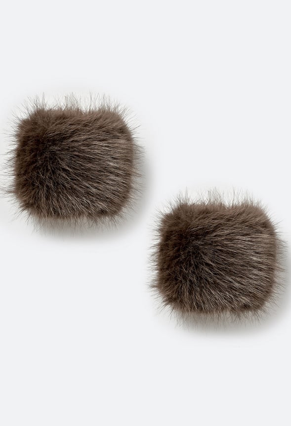 Gloria Pair Of Fluffy Faux Fur Wrist And Ankle Warmers Brown