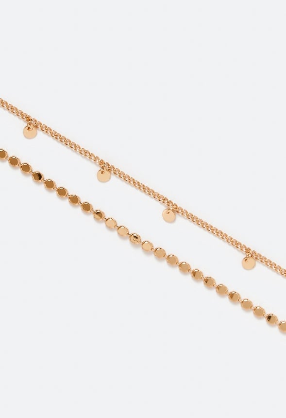 2-Rows Jane Fine Chains Belly Chain With Crystals Gold/ Gold