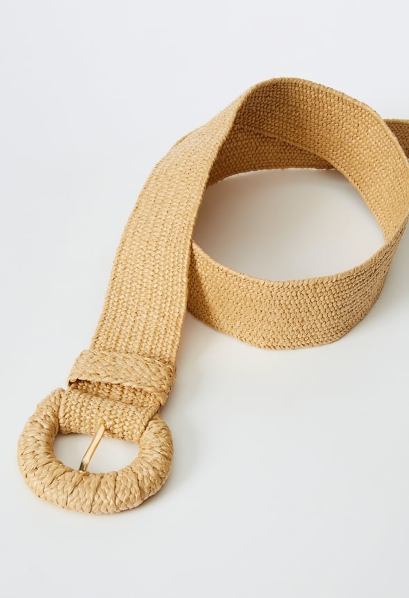 Raffia Woven Belt Natural