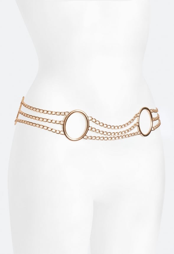 Dala Smooth Rings And Chains Belt Gold
