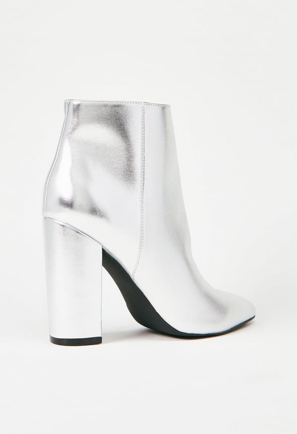 Rosamund Block Heeled Ankle Boot Silver