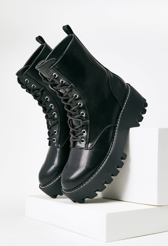 Eletra Lace-Up Boot Black
