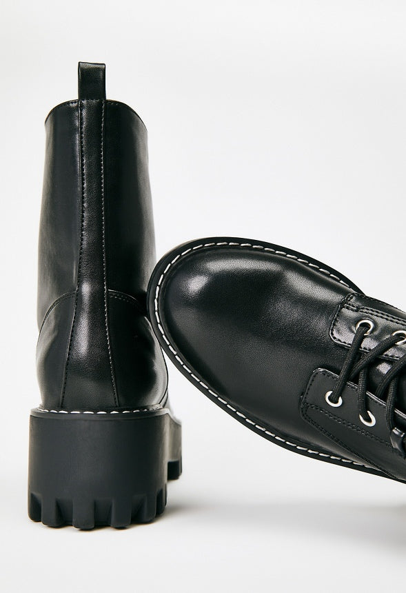 Eletra Lace-Up Boot Black