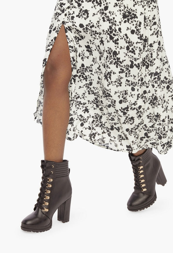 Shandee Lace-Up Bootie Black Onyx