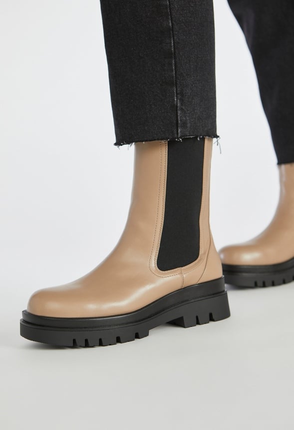 Candide Platform Chelsea Boot Taupe