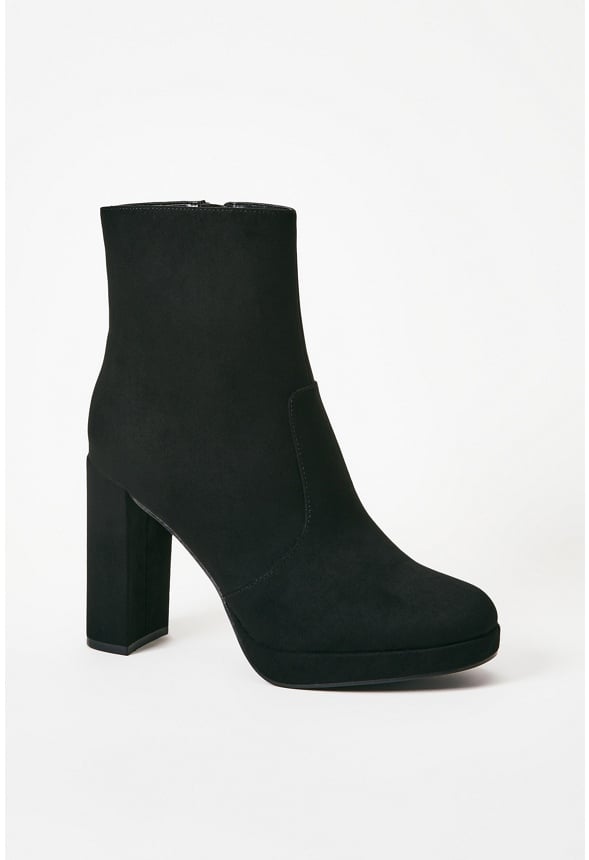 Ilsa Platform Heeled Ankle Boot Black Caviar