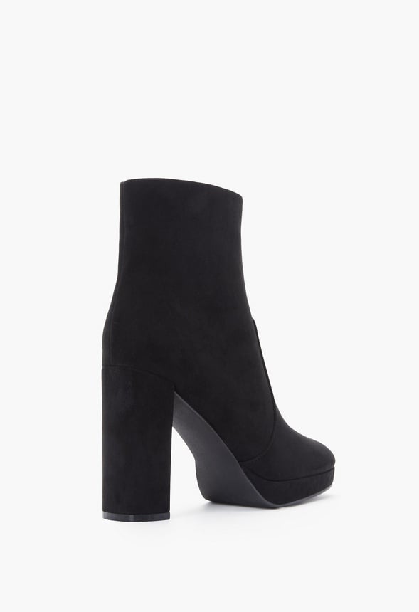 Ilsa Platform Heeled Ankle Boot Black Caviar