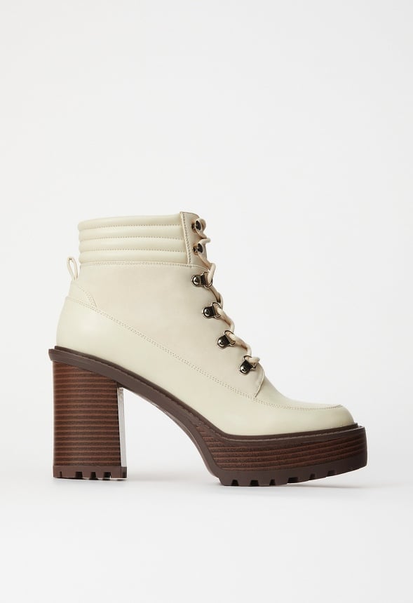 Alessia Platform Ankle Boot Birch White