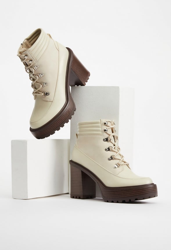 Alessia Platform Ankle Boot Birch White