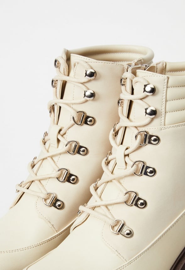 Alessia Platform Ankle Boot Birch White