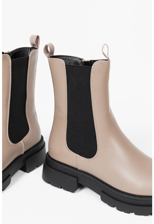 Camila Lug Sole Ankle Boot Taupe