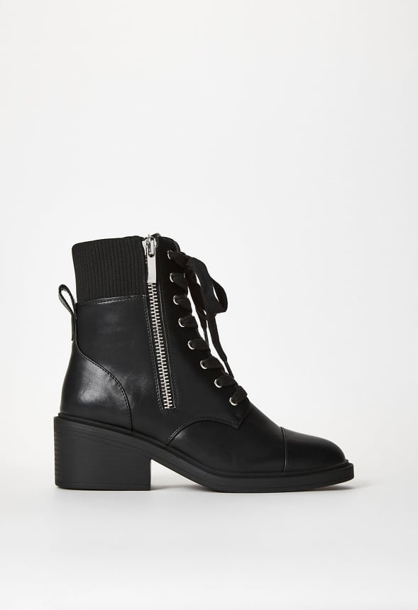 Leonie Block Heeled Ankle Boot Black