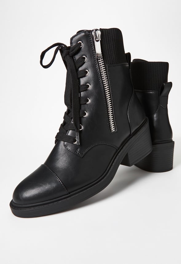 Leonie Block Heeled Ankle Boot Black
