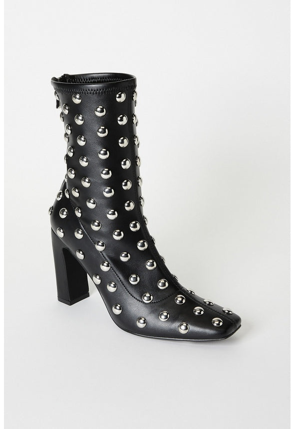 Maddie Stiletto Bootie Black/ Silver