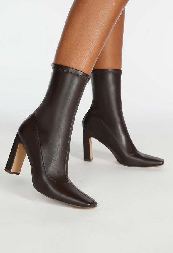 Maddie Stiletto Bootie Cacao Brown