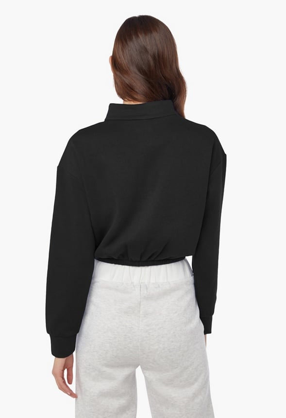 Cosy Henley Sweatshirt Black