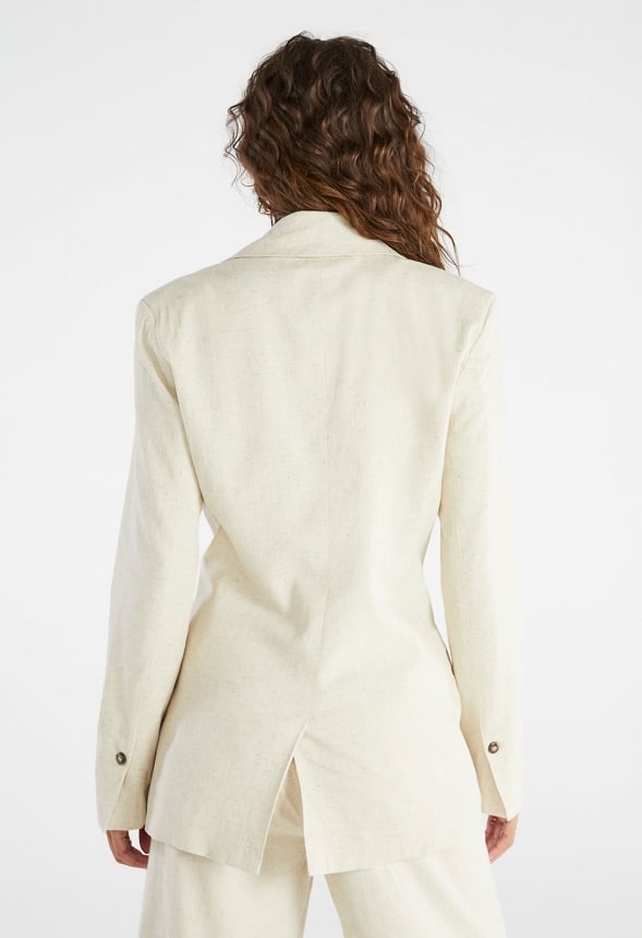 City Blazer Neutral Linen