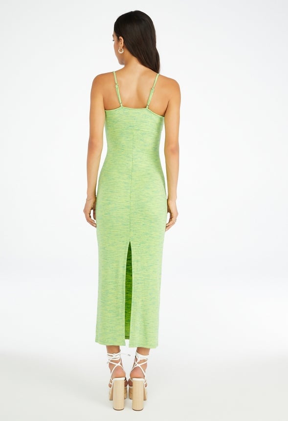 Baby Rib Maxi Dress Tropical Green/ Wild Lime Space Dye