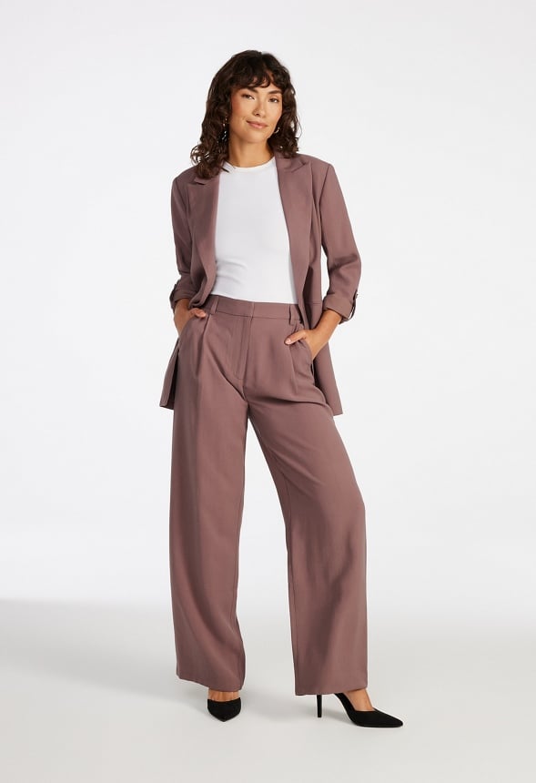 Rolled Sleeve Blazer Dark Mauve