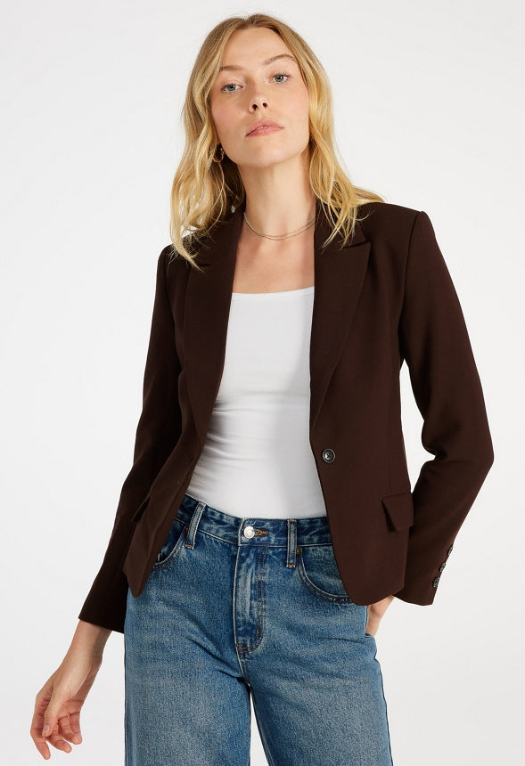 Fitted Short Blazer Coffee
