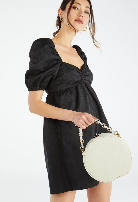 Resin Handle Canteen Crossbody White Multi