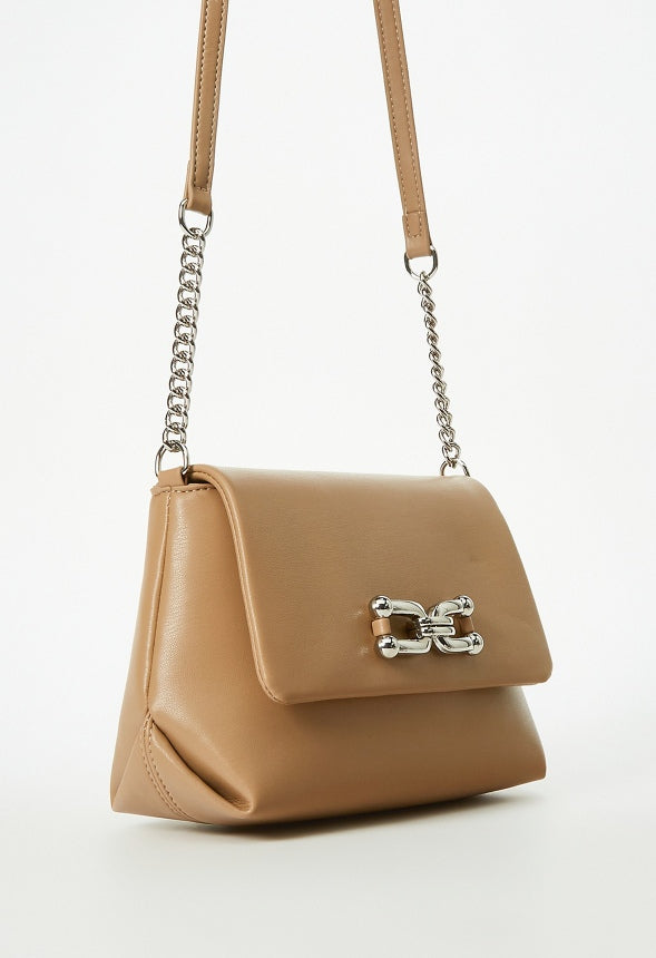 Crossbody With Chain Strap Taupe