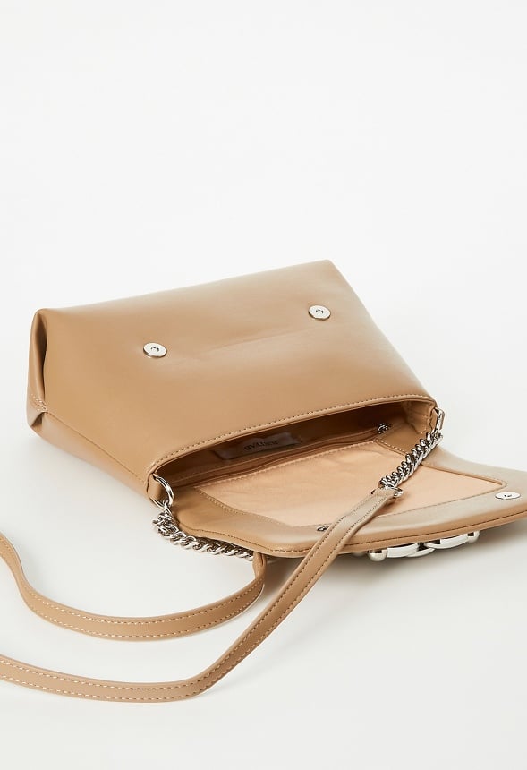 Crossbody With Chain Strap Taupe