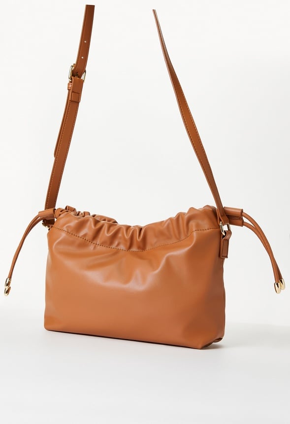 Drawstring Pouch Crossbody Camel