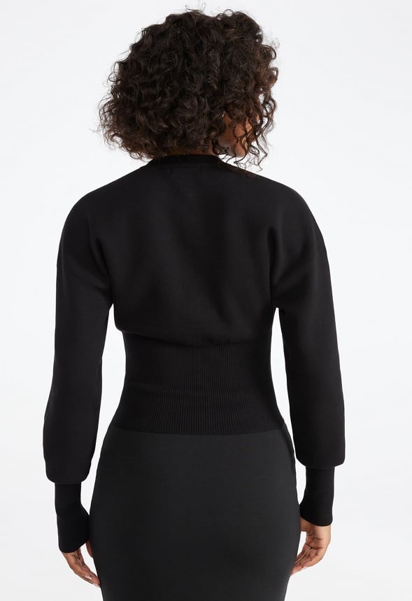 Cinched Waist Cardigan Black Caviar