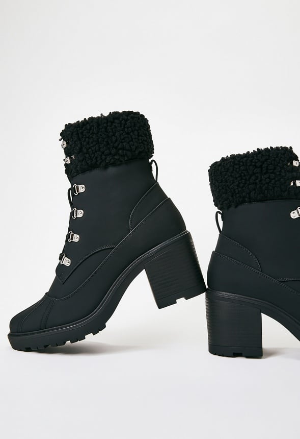 Elie Sherpa Combat Boot Black Caviar