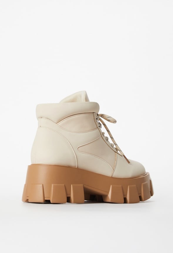 Sylvie Lug Sole Ankle Boot Birch White