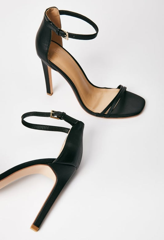 No Time To Waste Stiletto Heeled Sandal Black