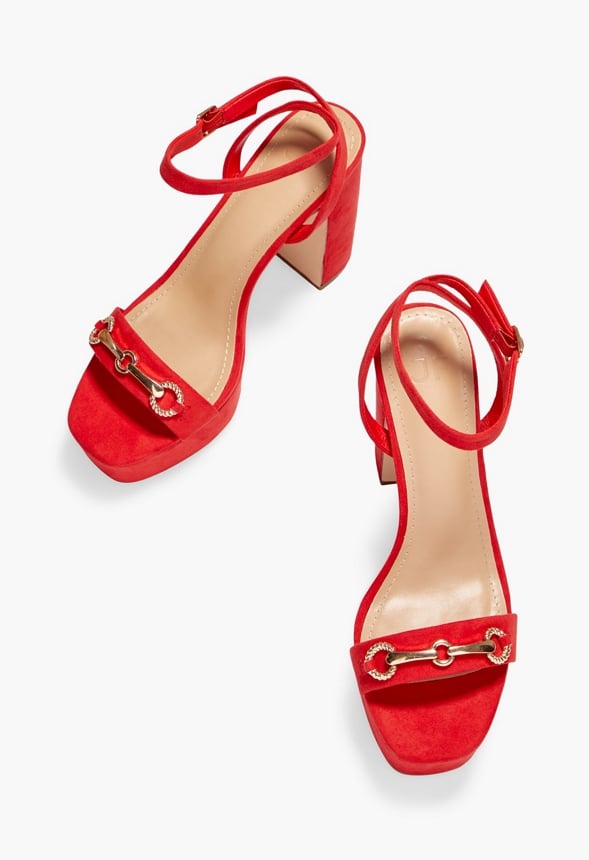 Tina Horsebit Platform Sandal High Risk Red