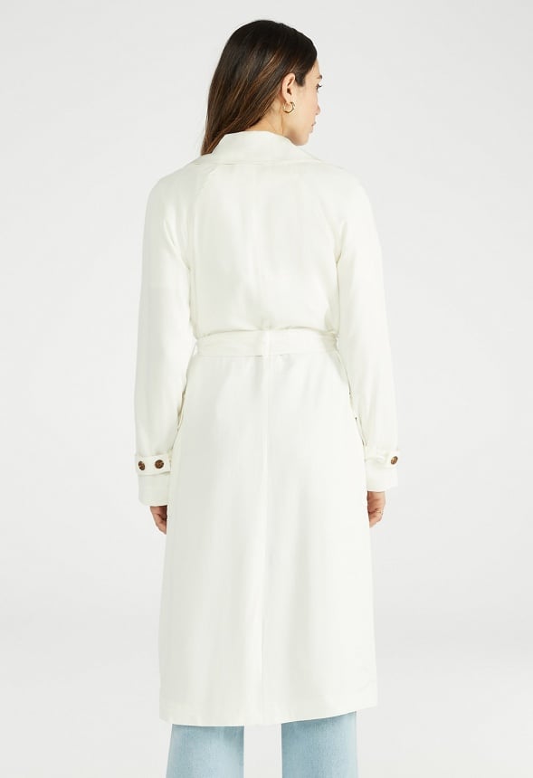 Drapey Trench Coat Marshmallow White
