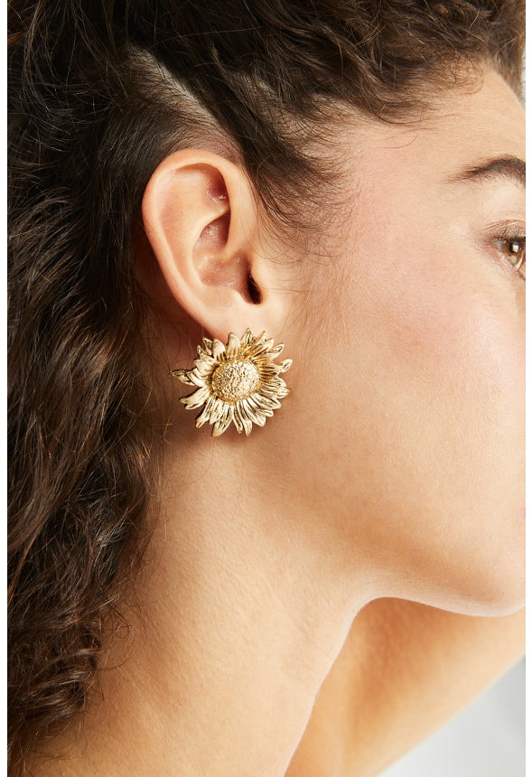 Bailey Sunflower Stud Earrings Gold