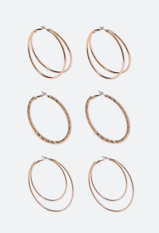 Nina Mixed Hoops Multipack Gold