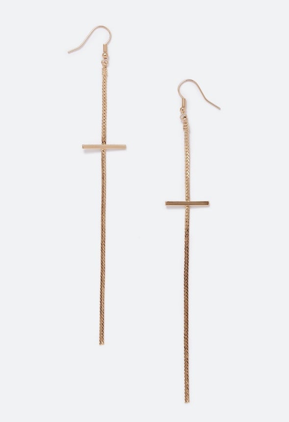 Malia Slinky Cross Strand Earrings Gold