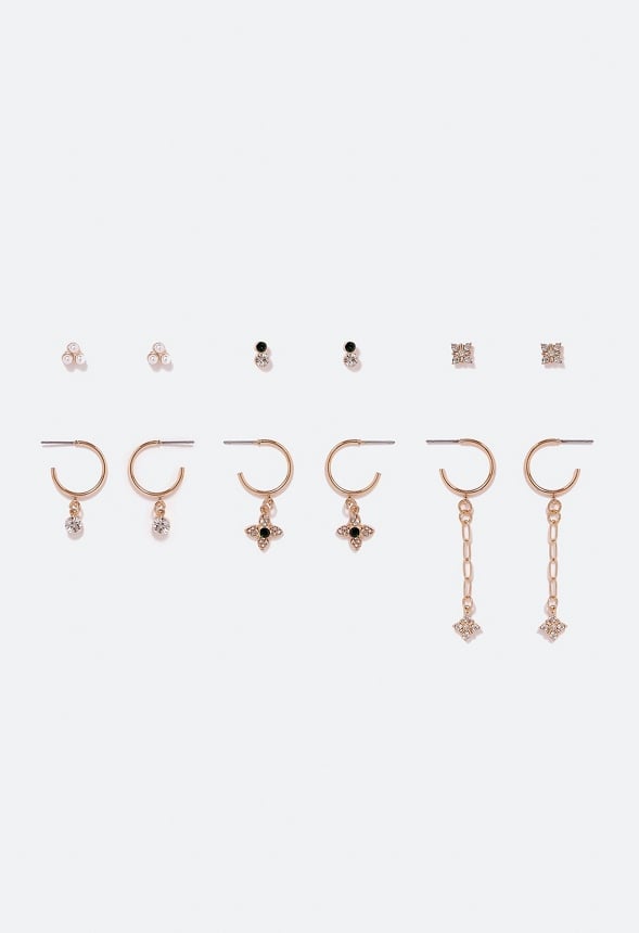 Ila Mix Cross Earring Multipack Emerald/ Gold