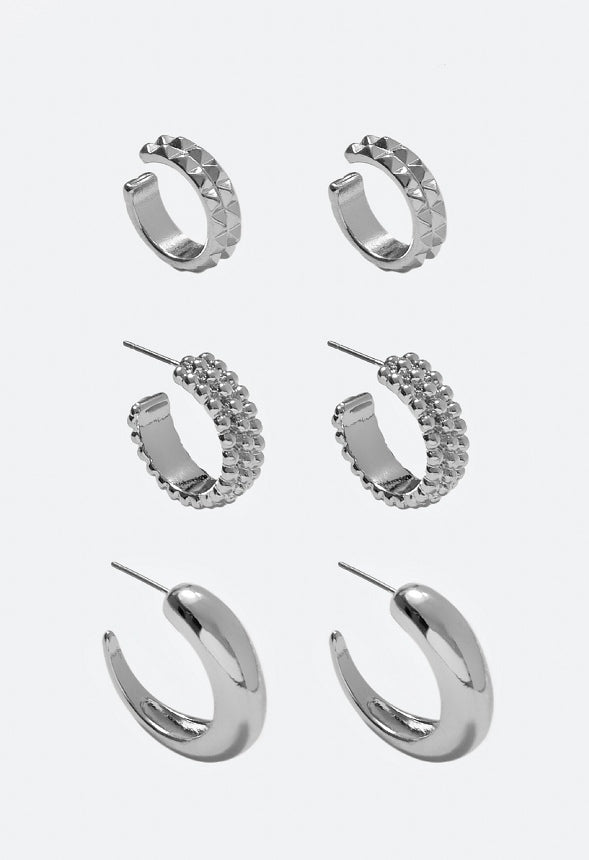 Luisa Boho Hoop Multipack Silver